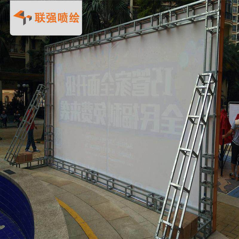 厂家制作热镀锌方管桁架广告布喷绘 婚庆舞台抗风抗雨展示桁架