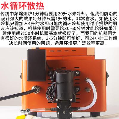 1600ºC中频熔金炉快速融化金银铜铁铝不锈钢熔炼炉水循环坩埚炉