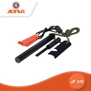 AOFAR 新品 376打火棒户外生存打火装 备带口哨直销 奥发