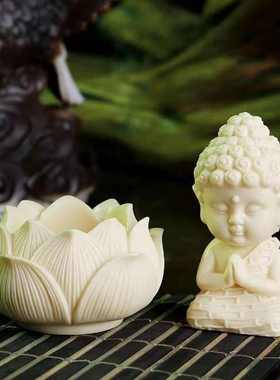 2023象牙果桌面禅意摆件车载摆件中控台宝宝佛佛像莲花佛摆件