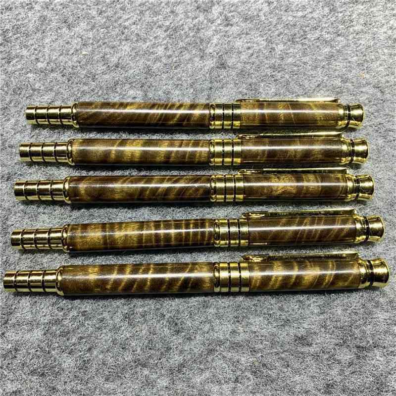 阴沉金丝楠签字笔木制乌木水波纹签名笔小叶桢楠双用钢笔送礼自用