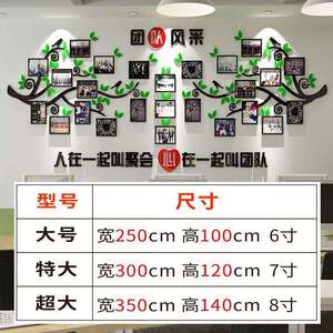 亚克力办公室立体墙贴3d装饰企业文化墙励志标语团队树风采照片墙
