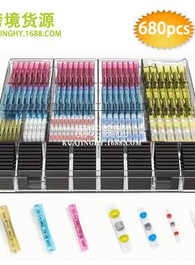 680PCS盒装热缩中接管+焊锡环+热缩管套装防水绝缘热缩管套跨货源