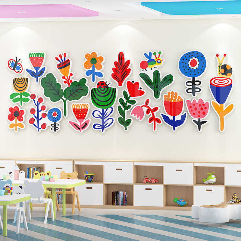 幼儿园墙面装饰教室环境布置环创材料美术画室培训机构文化墙贴