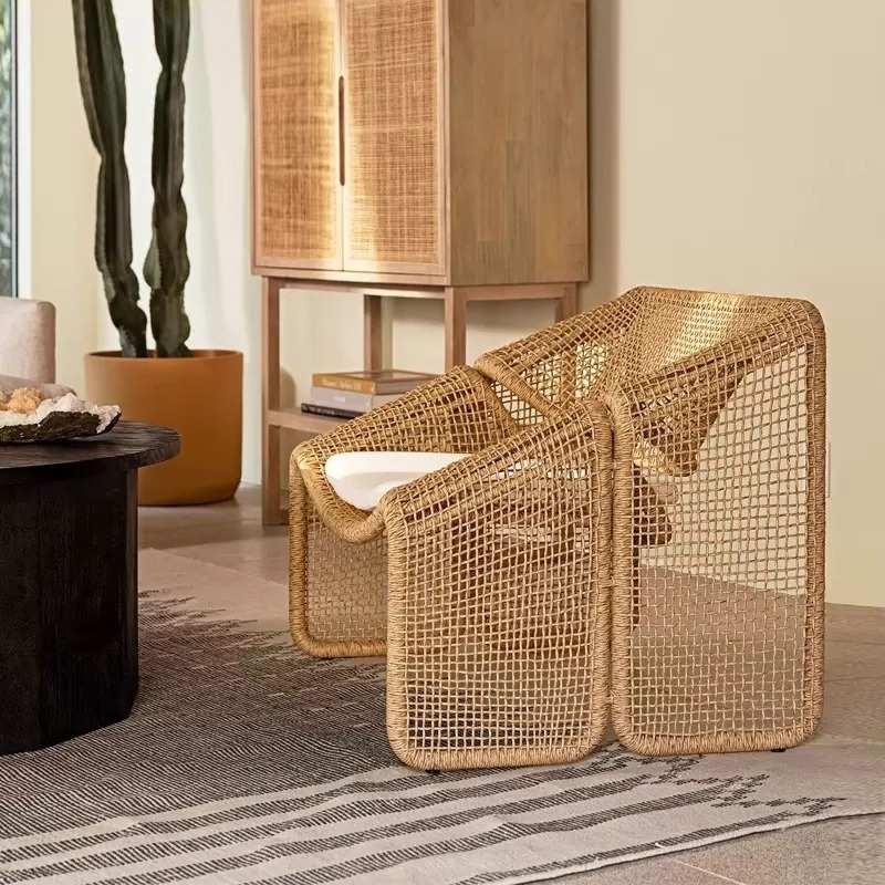 藤编沙发创意花园庭院户外阳台艺术懒人椅露天民宿三件套组合家具