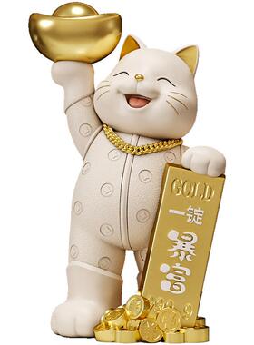 招财猫开业摆件创意存钱罐只存不取收银台公司前台办公桌装饰礼品