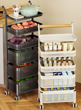 厨房冰置物架落移动蔬XZL-7021菜零旋转多层收纳柜食箱侧超窄夹缝