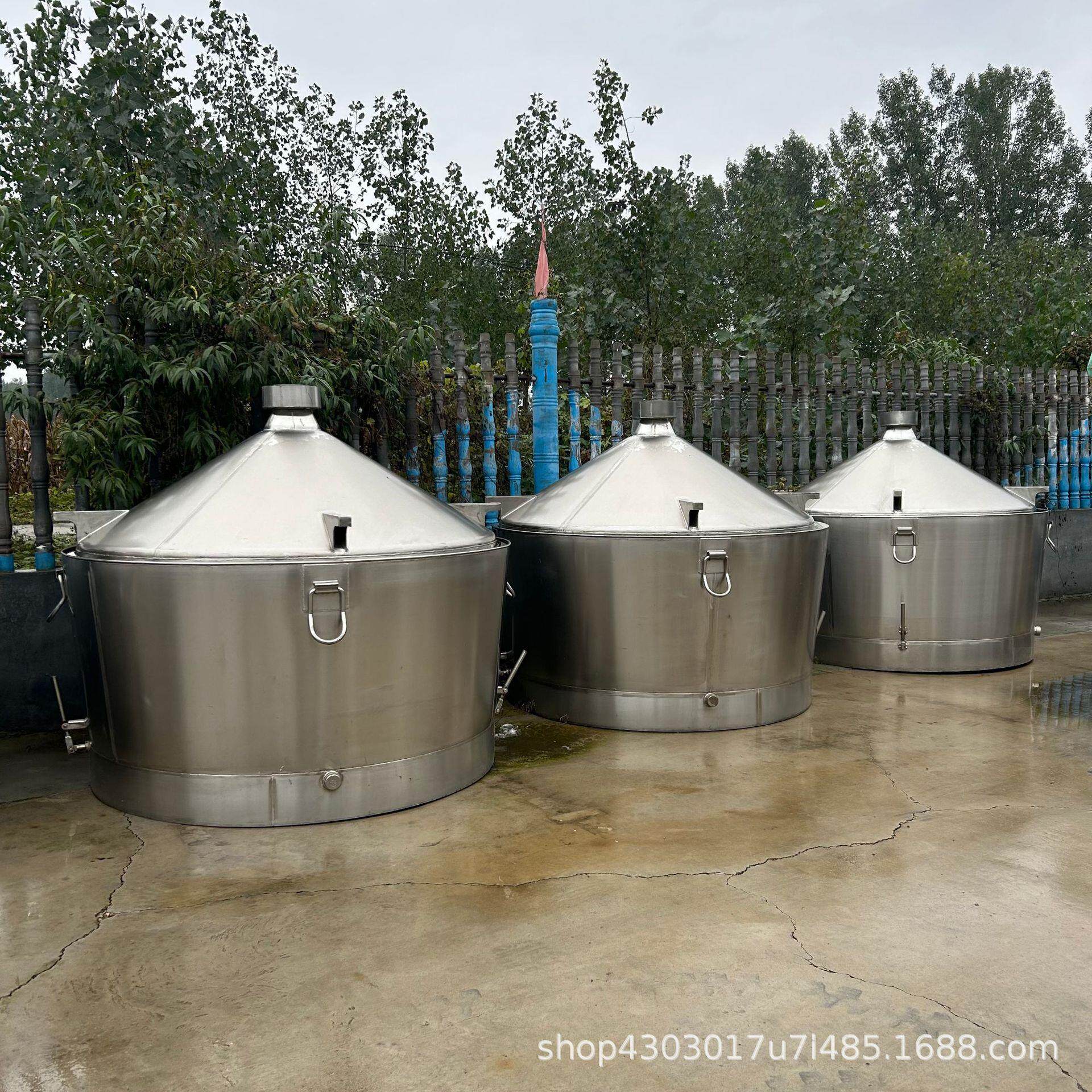 蒸气加热翻转锅不锈钢粮食酒锅双层酿酒设备白酒蒸酒器