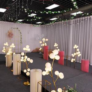 新款婚福庆装婚礼道具棉花树路COY引舞台灯橱窗布置饰圆球发光幸