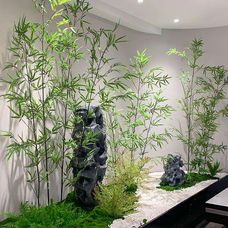 仿真竹子造景新中式室内景观绿植盆栽庭院酒店隔断假植物装饰摆件