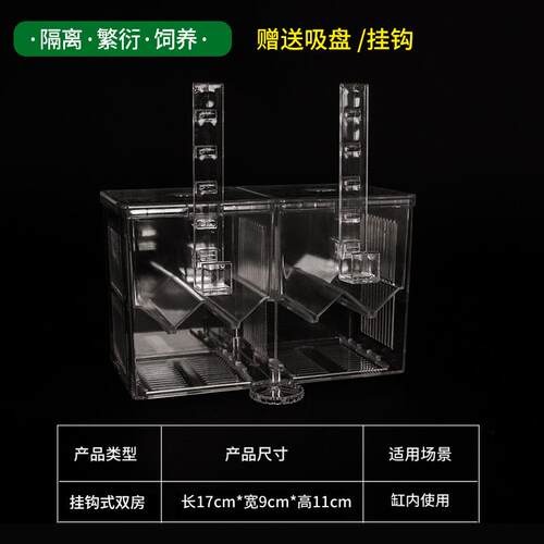 鱼缸隔离饲养盒网鱼乌龟苗新款化鱼孔雀鱼用水透明单格产房保护