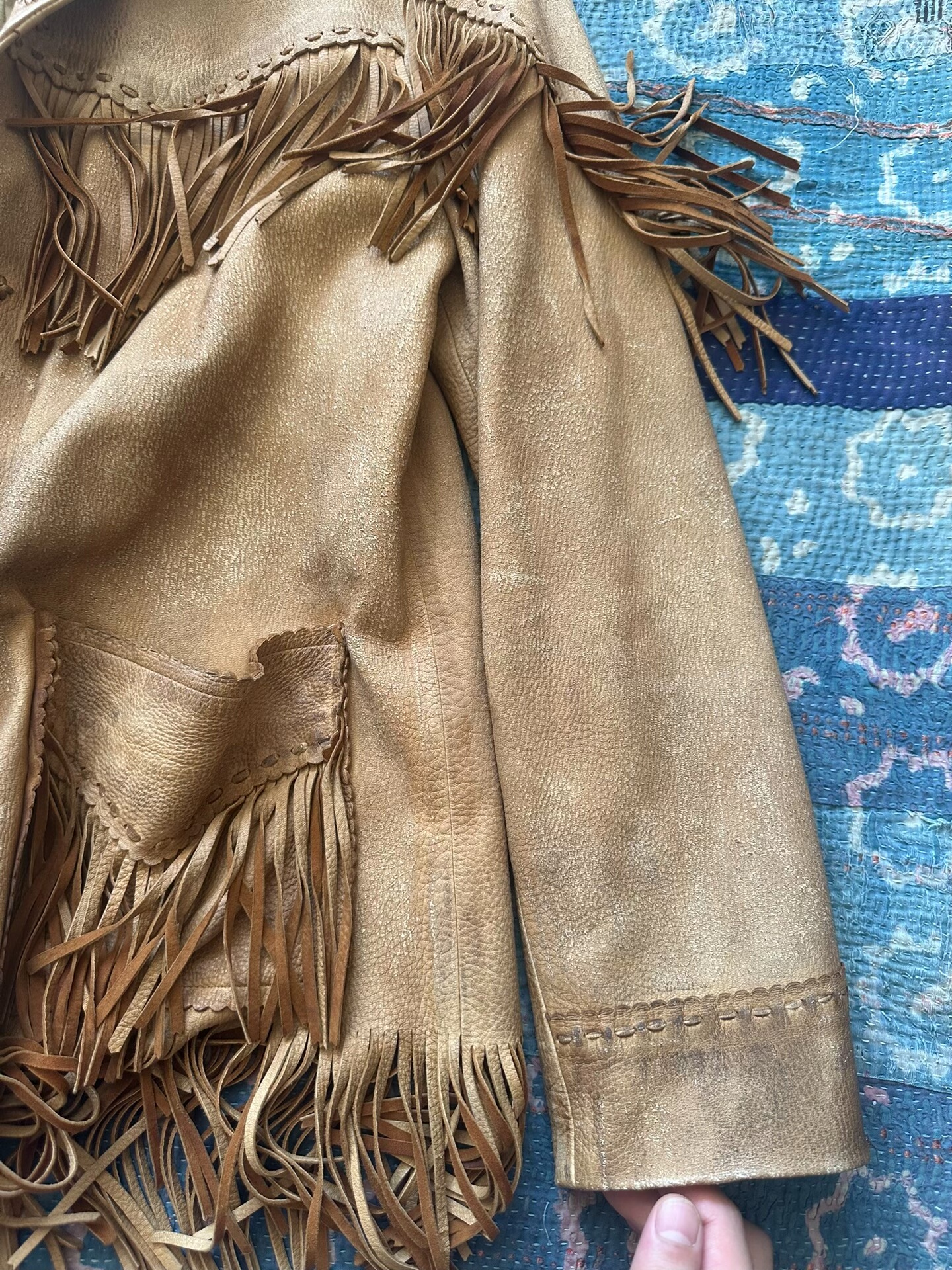 Polo Ralph Lauren Vintage Suede Fringe Jacket — label