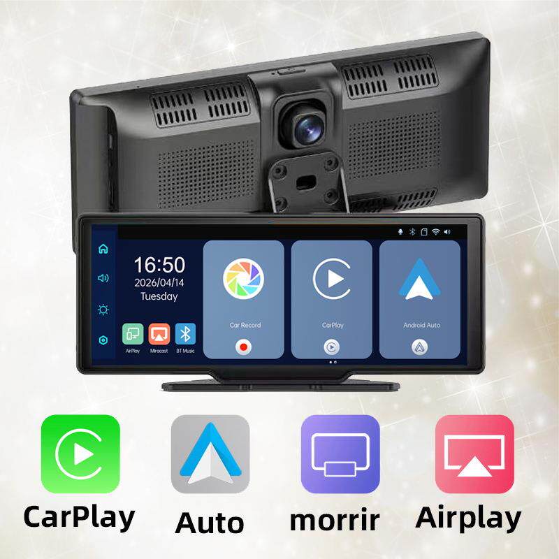 中控台11.26寸Carplay投屏DVR跨境高清前4K后1080P夜视行车记录仪