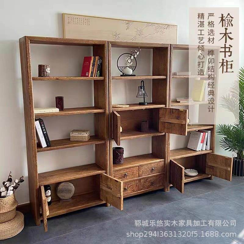实木博古架老子木架收纳落地置物架厅多款隔榆断客墙壁民宿装饰博