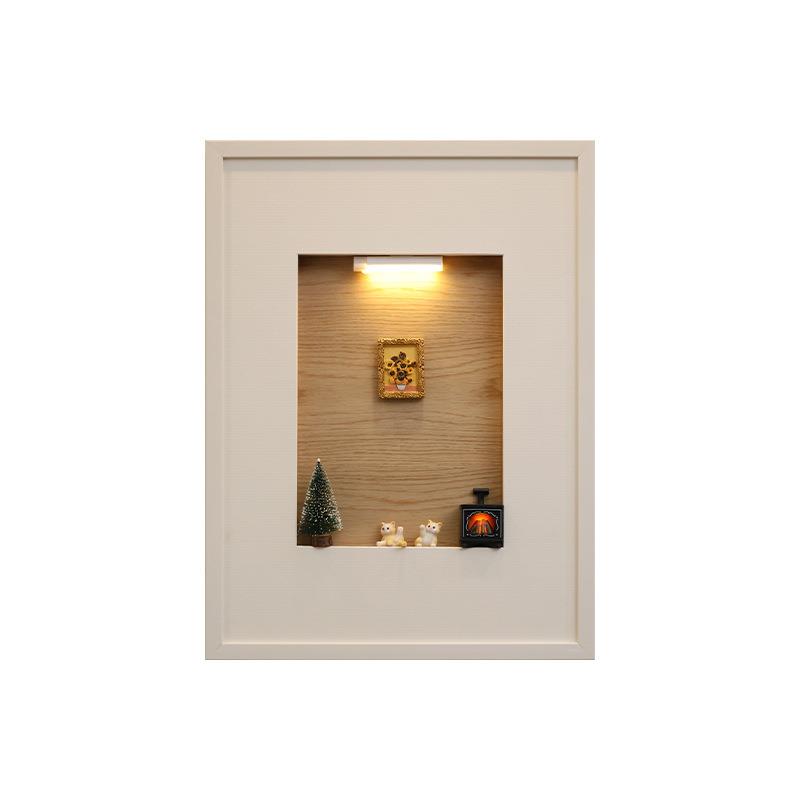 竖版电表箱装饰画可磁吸白色框新款配电箱遮挡挂画diy电闸发光壁
