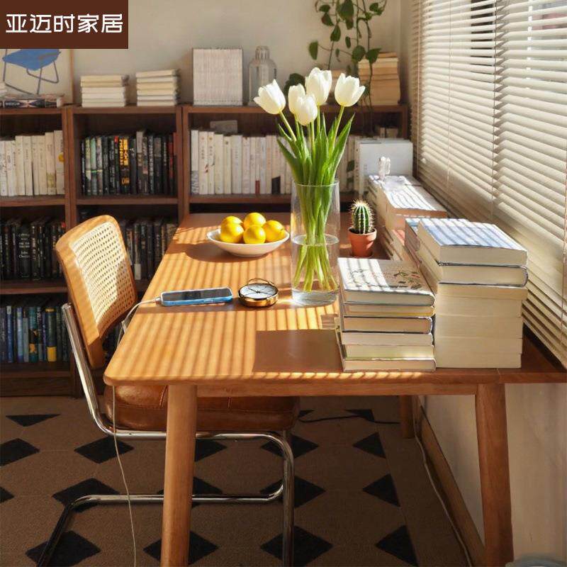 全实木书桌靠墙桌子家用学习桌小户型卧室书房成人简易电脑办公桌
