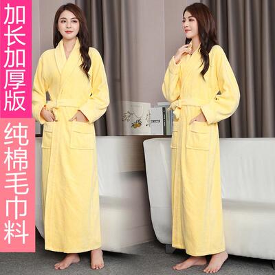 毛巾情料厚长棉浴袍冬季1940保暖浴加衣店侣男酒女士睡袍