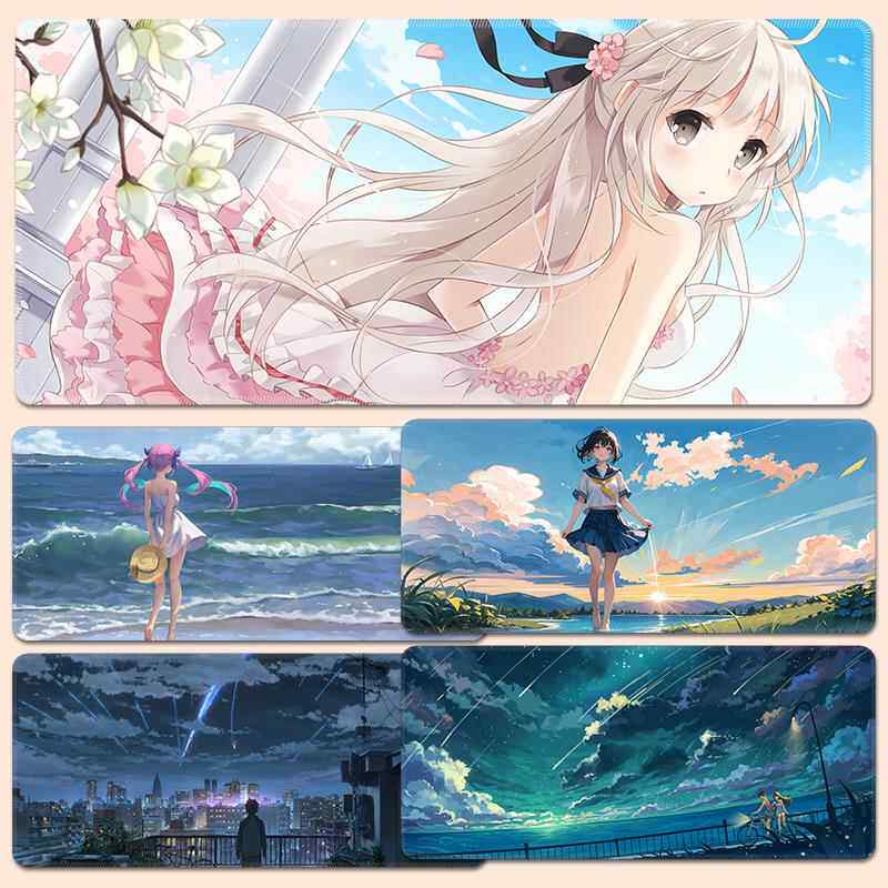 超大号二次元鼠标垫动漫游戏电竞长款键盘一体笔记本电脑桌垫定制