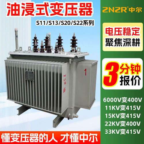 s20-250kva1250千瓦10kv节能500千伏安400室户外国标油浸式变压器