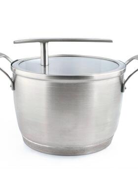 顺发2代24cm双柄汤锅304不锈钢三层复合底无涂层电磁炉