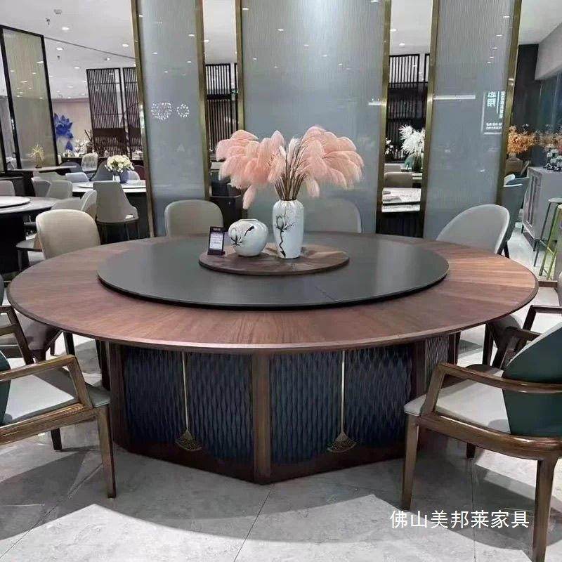 中式酒圆桌电大52动新实木餐桌店带岩板转盘15人20人饭店餐厅家用,住宅家具,琴桌,淘宝优惠券,粉丝福利购,淘宝优惠卷