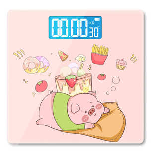 电子秤厂家直销夜视家用秤体重称健康秤迷你体重电子人体卡通 新款
