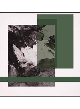 极简风高级感背景墙画玄关抽象绿色几何装饰画餐厅沙发卧室桌挂画