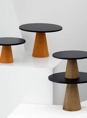 ins风拍照道具托盘 饰品展示盘 底座高脚蛋糕盘 黑色首饰盘