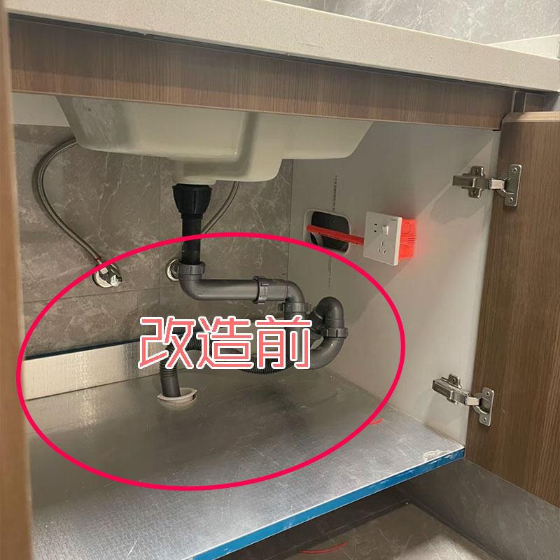 厨房可伸缩下水槽置物架储物架整理水池下收纳架橱柜多功能锅架
