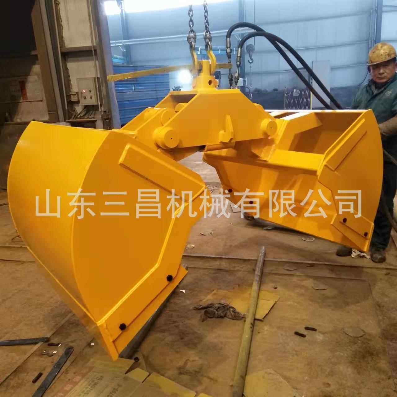 卸船行车分体式无线遥控贝壳斗可旋转淘沙斗挖机加装垃圾哈壳斗