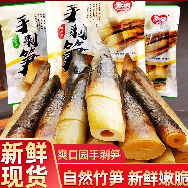 爽口园手剥笋 嫩笋芽泡椒酸辣小竹笋尖 开袋即食春笋踏青凉菜零食