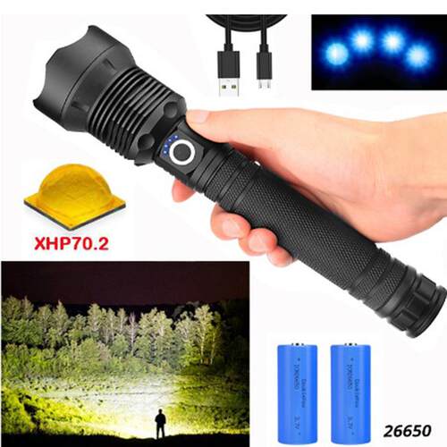 XHP70强光手电筒充电很亮多功能手提灯探照灯户外远射大功率手电
