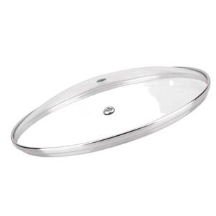 钢化玻璃盖g尺寸通用玻璃炒锅不锈钢边锅盖22cm201玻璃