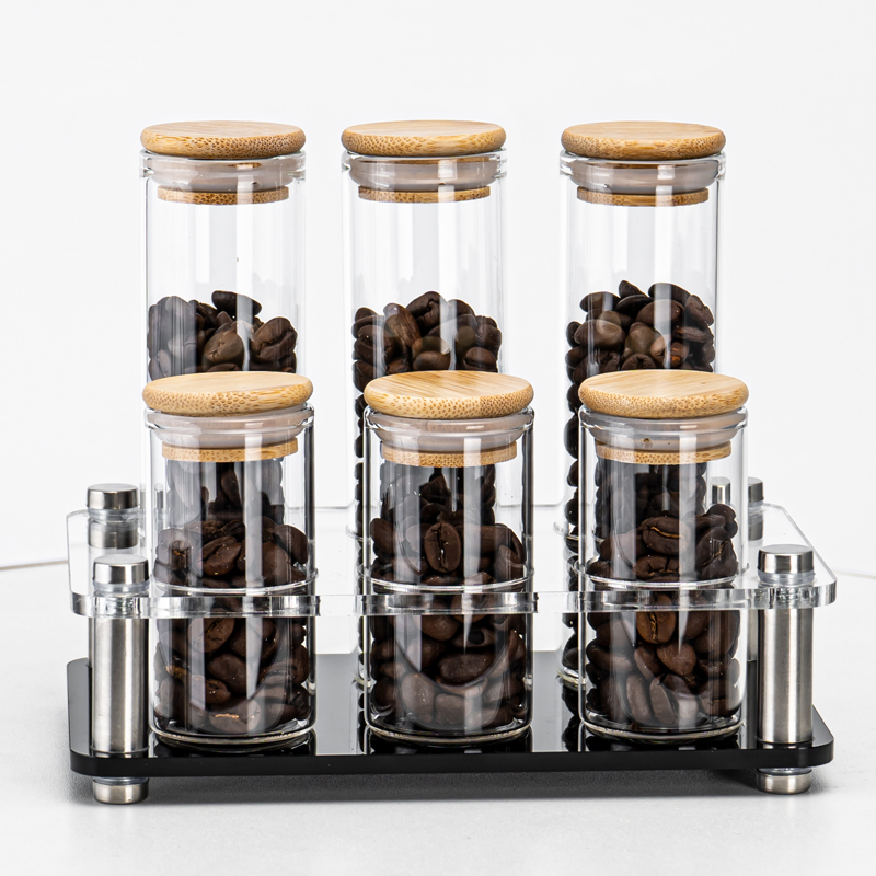 mrwater玻璃展示罐试管架样品房创意收纳茶叶展示瓶咖啡豆分类瓶