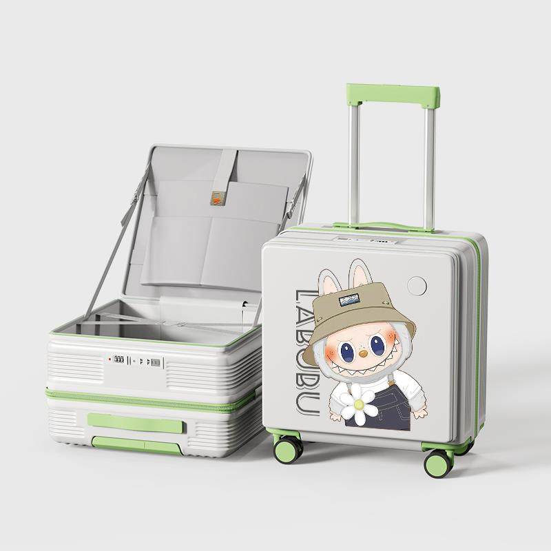 正品前开女口箱侧开盖深仓卡通小型可登机行李箱拉杆男旅密码箱行