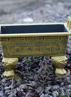 寺庙祠堂香炉铸铁镀锌板点香烧香供奉宗祠土地庙改字大香炉定制