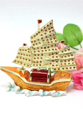 办公室装饰合金工艺品风水摆件一帆风顺帆船装饰品创意家居礼品