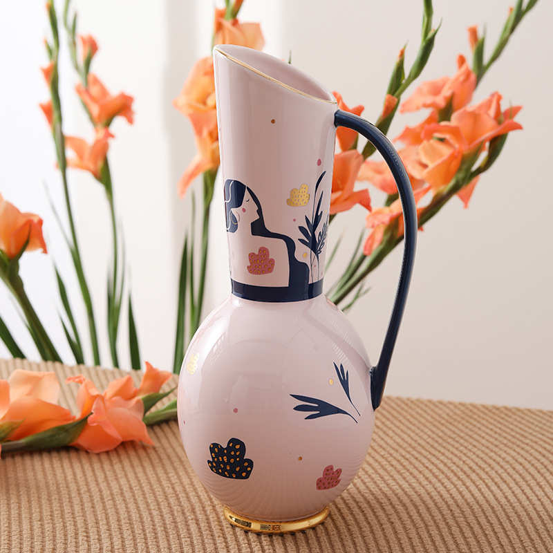 陶瓷花瓶ins风家用桌面花瓶花器摆件工艺装饰插花客厅复古高级感