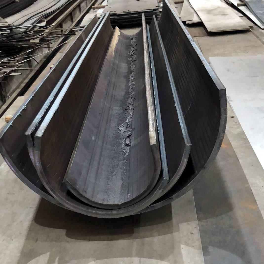 铁板钢板卷圆Q345加厚锰板卷圆半圆金属异型件折弯焊接加工定制