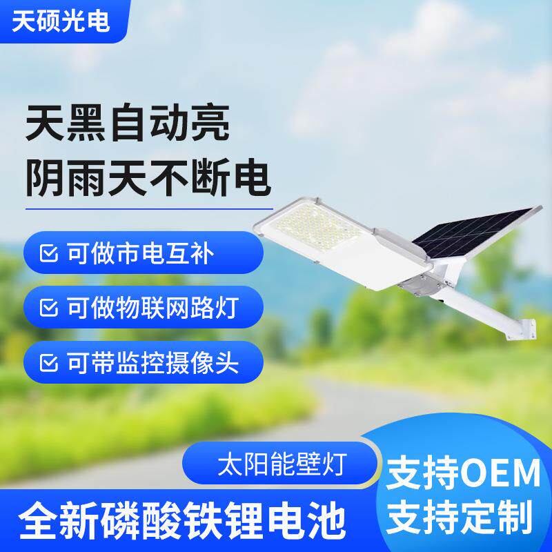 新农村6米太阳能路灯LED高亮灯珠户外防水带发电板光控自动感应灯