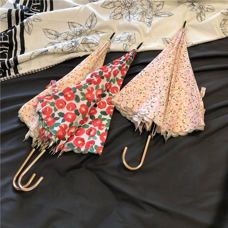 包邮限量日单文艺复古蔷薇花朵玫瑰长柄伞抗风防紫外线超轻晴雨伞,居家日用,伞,淘宝优惠券,粉丝福利购,淘宝优惠卷