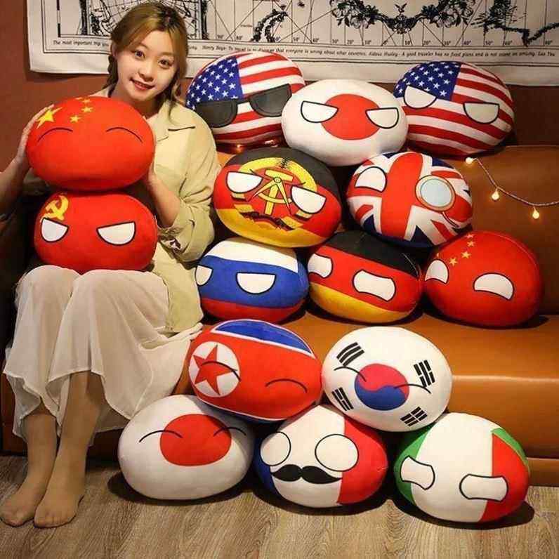 10-50cm Country Ball Toys Plush Polandball Hand Warmer