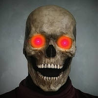 Amazon's new dynamic full-head skull mask with movable jaw head cover and green glowing eyes Halloween prop thumbnail 5