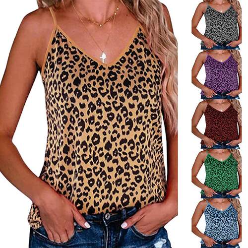 Printed collar camisole top for women 印花领吊带上衣女