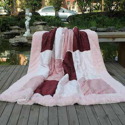 秋冬保暖欣加厚婚庆拉盖双层毛毯1vpr海送礼舍尔丝绒双人结天毯子