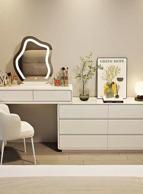 梳妆一台家用ADG卧室现代约奶斗柜体油风小户型可伸缩收纳柜化简