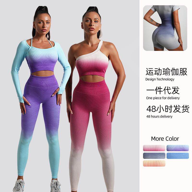 Yoga suits for women shockproof gathered beautiful back