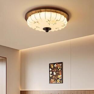中古风卧室照明灯新款 复古花朵主卧书房灯创意家用房间吸顶灯 法式
