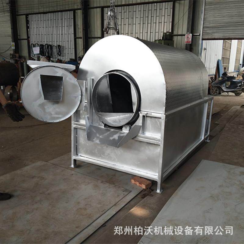 柏沃直销商用多功能芝麻花生炒货机榨油滚筒式烘炒干燥设备