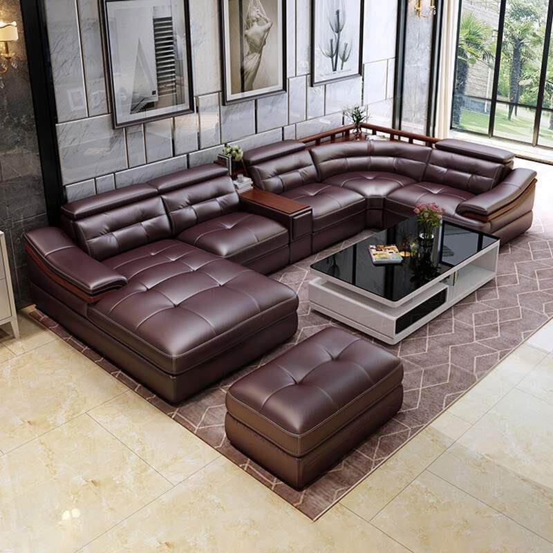 Sofa现代简约大户型皮沙发高端别墅转角贵妃六件套客厅沙发组合